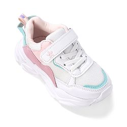 Cute Walk by Babyhug Velcro Closure Sneakers - White & Pink