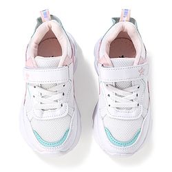 Cute Walk by Babyhug Velcro Closure Sneakers - White & Pink