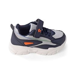 Cute Walk by Babyhug Color Block Sneakers with Velcro - Navy Blue &  Grey