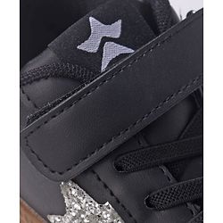 Cute Walk by Babyhug Sneaker Shoes with Velcro Closure and Star Print - Black