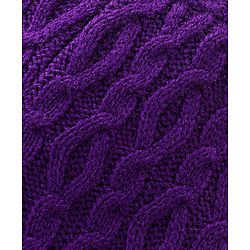 Babyhug Fleece Knit Full Length Woollen Pants With Cable Knit Design - Purple