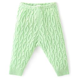 Babyhug Fleece Knit Full Length Woollen Pants With Cable Knit Design - Purple