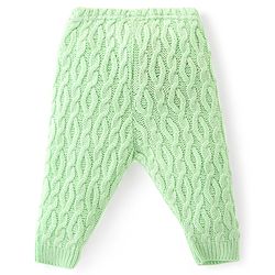 Babyhug Fleece Knit Full Length Woollen Pants With Cable Knit Design - Purple
