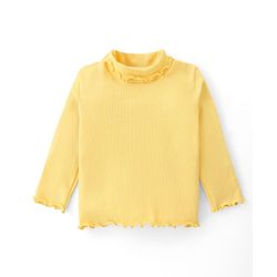 Babyhug Cotton Knit Full Sleeves Solid Colour Skivi T-Shirt- Yellow