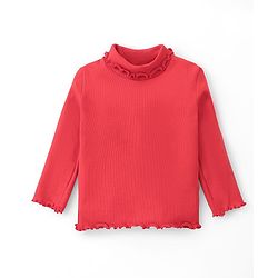 Babyhug Cotton Knit Full Sleeves Solid Colour Skivi T-Shirt- Red