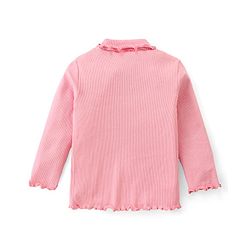 Babyhug Cotton Knit Full Sleeves Turtle Neck Solid Color Skivi Top-Pink