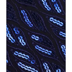 Babyhug Woven Full  Sleeves Sequined Embroidered  Kurta Pyjama Set - Navy Blue