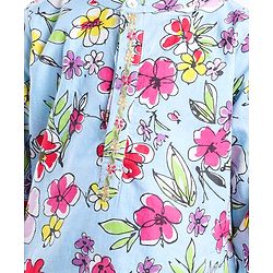 Babyhug Cotton Woven Full Sleeves Kurta Dhoti Set with Floral Print - Blue & Green
