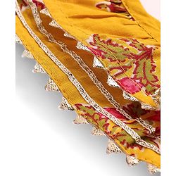 Babyhug Cotton Woven Cap Sleeves Floral Printed Ethnic Dress - Yellow