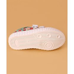 Cute Walk by Babyhug Slip On Casual Shoes with Velcro Closure & Floral Print - Green