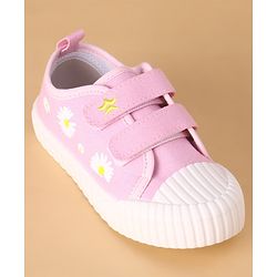 Cute Walk by Babyhug Casual Shoes with Velcro Closure Floral Print - Pink