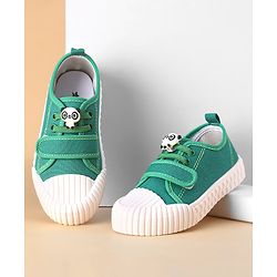 Cute Walk by Babyhug Casual Shoes with Velcro Closure Panda Applique - Green