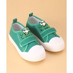 Cute Walk by Babyhug Casual Shoes with Velcro Closure Panda Applique - Green