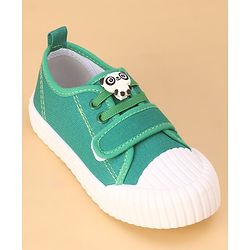 Cute Walk by Babyhug Casual Shoes with Velcro Closure Panda Applique - Green