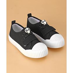Cute Walk by Babyhug Casual Shoes with Velcro Closure Panda Applique - Black