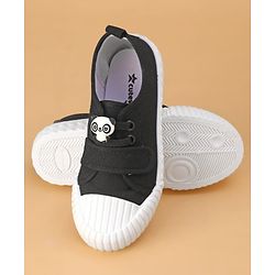 Cute Walk by Babyhug Casual Shoes with Velcro Closure Panda Applique - Black