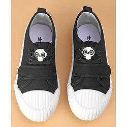 Cute Walk by Babyhug Casual Shoes with Velcro Closure Panda Applique - Black
