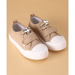 Cute Walk by Babyhug Casual Shoes with Velcro Closure Panda Applique - Black