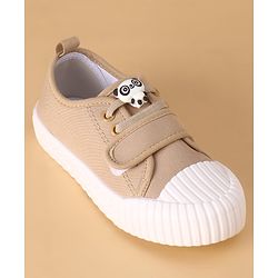 Cute Walk by Babyhug Casual Shoes with Velcro Closure Panda Applique - Black