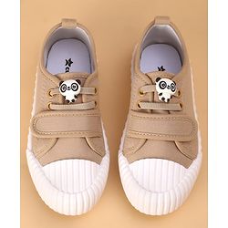 Cute Walk by Babyhug Casual Shoes with Velcro Closure Panda Applique - Black