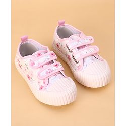 Cute Walk by Babyhug Casual Shoes with Velcro Closure Floral Print - Pink