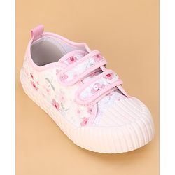 Cute Walk by Babyhug Casual Shoes with Velcro Closure Floral Print - Pink