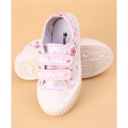 Cute Walk by Babyhug Casual Shoes with Velcro Closure Floral Print - Pink