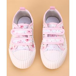 Cute Walk by Babyhug Casual Shoes with Velcro Closure Floral Print - Pink