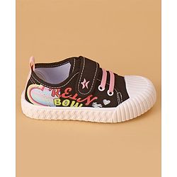 Cute Walk by Babyhug Casual Shoes with Velcro Closure Text Design - Black