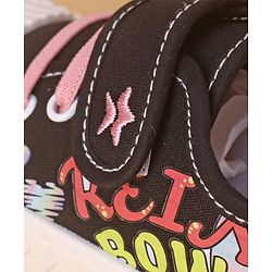 Cute Walk by Babyhug Casual Shoes with Velcro Closure Text Design - Black
