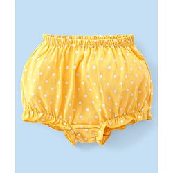 Babyhug 100% Cotton Knit Antibacterial Bloomers with Floral & Polka Dots Print  Pack of 3 - Pink Yellow & White