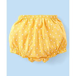 Babyhug 100% Cotton Knit Antibacterial Bloomers with Floral & Polka Dots Print  Pack of 3 - Pink Yellow & White