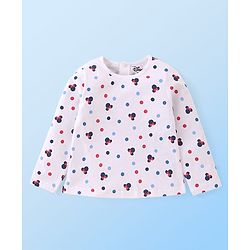 Babyhug Disney Single Jersey Knit Full Sleeves T-Shirt & Frock with Minnie Mouse Graphics - Red & White
