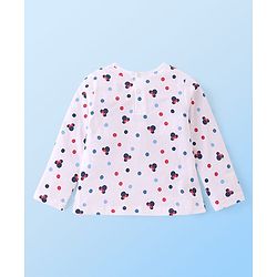 Babyhug Disney Single Jersey Knit Full Sleeves T-Shirt & Frock with Minnie Mouse Graphics - Red & White