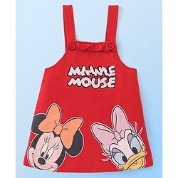 Babyhug Disney Single Jersey Knit Full Sleeves T-Shirt & Frock with Minnie Mouse Graphics - Red & White