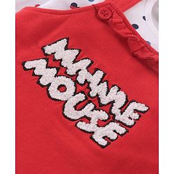 Babyhug Disney Single Jersey Knit Full Sleeves T-Shirt & Frock with Minnie Mouse Graphics - Red & White