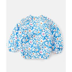 Babyhug Rayon Knit Full Sleeves Top With Floral Print - Blue