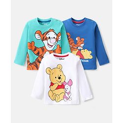 Babyhug Disney Cotton Knit Full Sleeves T-Shirt With Winnie The Pooh Graphics Pack Of 3 - Multicolor
