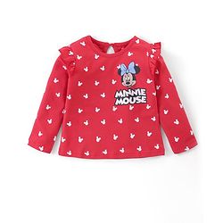 Babyhug Disney Cotton Knit Full Sleeves Tops with Frill Detailing & Minnie Mouse Print Pack of 3 - Multicolor