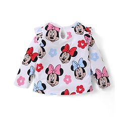 Babyhug Disney Cotton Knit Full Sleeves Tops with Frill Detailing & Minnie Mouse Print Pack of 3 - Multicolor