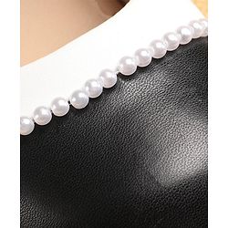 Cute Walk by Babyhug Ballerinas with Velcro Closure & Pearl Detailing - White & Black