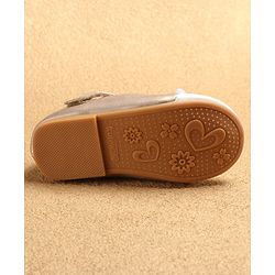Cute Walk by Babyhug Ballerinas with Velcro Closure & Pearl Detailing - White & Golden