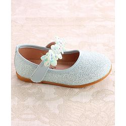 Cute Walk By Babyhug Ballerinas With Velcro Closure & Floral Applique - Green