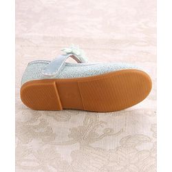 Cute Walk By Babyhug Ballerinas With Velcro Closure & Floral Applique - Green