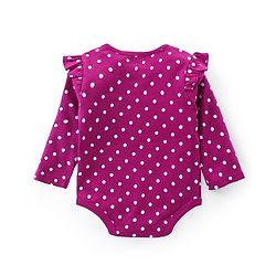 Babyhug 100% Cotton Interlock Knit Full Sleeves Onesies With Polka Dot & Floral Print Pack of 3 - Purple Green & Navy