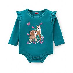 Babyhug 100% Cotton Interlock Knit Full Sleeves Onesies With Polka Dot & Floral Print Pack of 3 - Purple Green & Navy