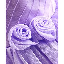 Babyhug Woven Half Puffed Sleeves Fit & Flared Party Frock with Floral Corsage - Lavender