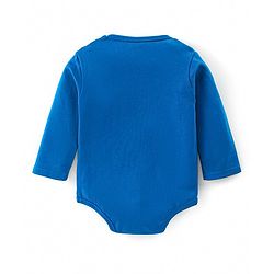 Babyhug 100% Cotton Full Sleeves Onesies with Leggings and Cap Mittens Booties Lion Print - Blue