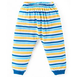 Babyhug 100% Cotton Full Sleeves Onesies with Leggings and Cap Mittens Booties Lion Print - Blue