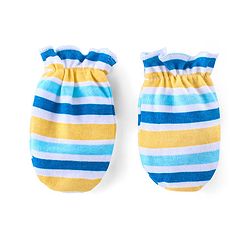 Babyhug 100% Cotton Full Sleeves Onesies with Leggings and Cap Mittens Booties Lion Print - Blue